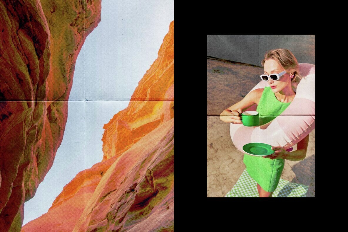 Retro Folded Printer Photo Effect 2