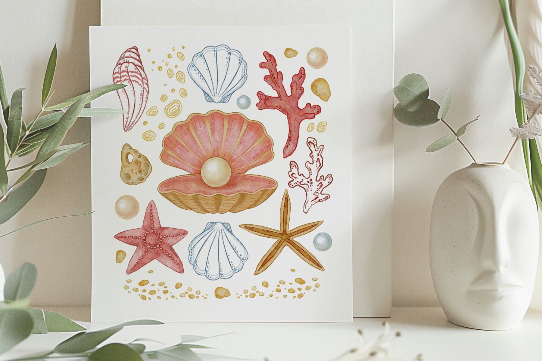 Coastal Sketch Watercolor and Colored Pencil Set 11