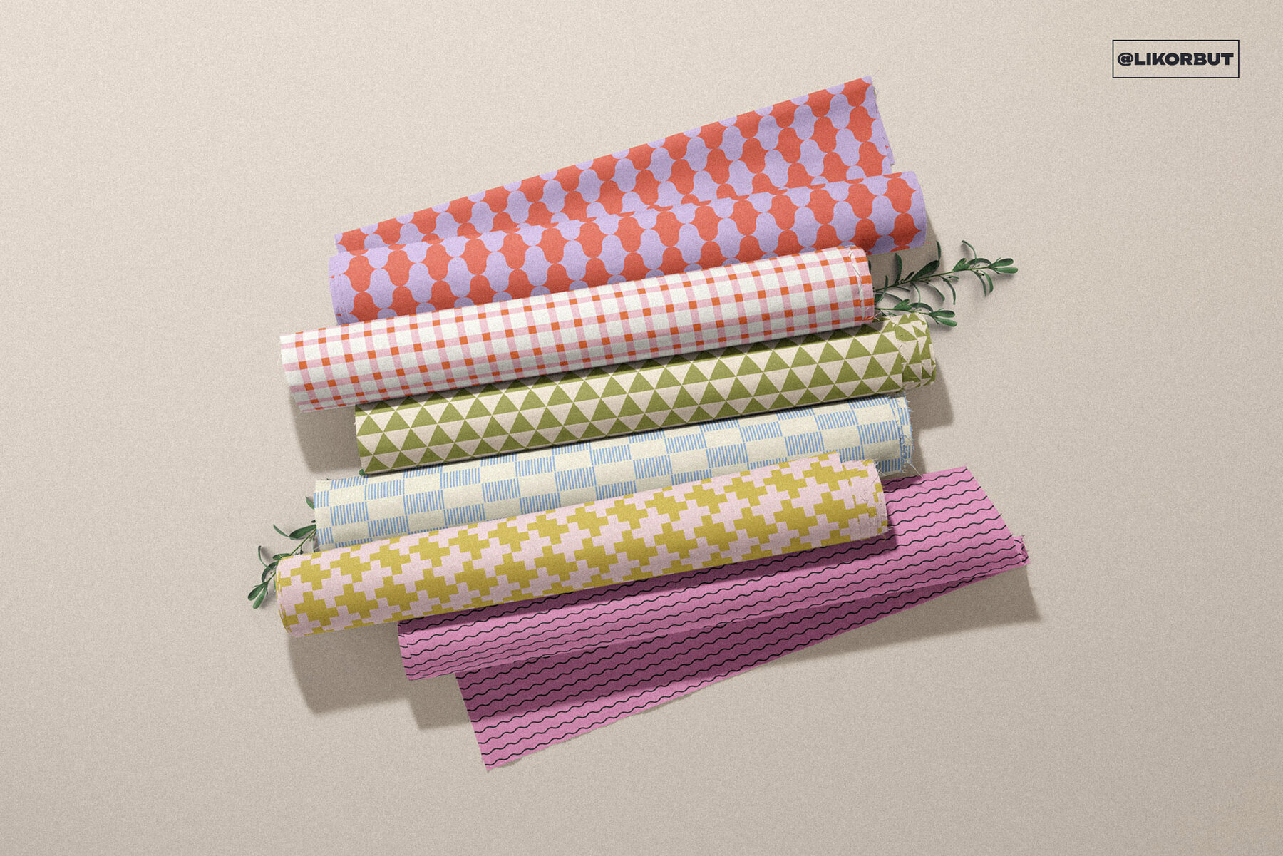 PIXEL Cozy Vintage Geometric Pattern Set 2