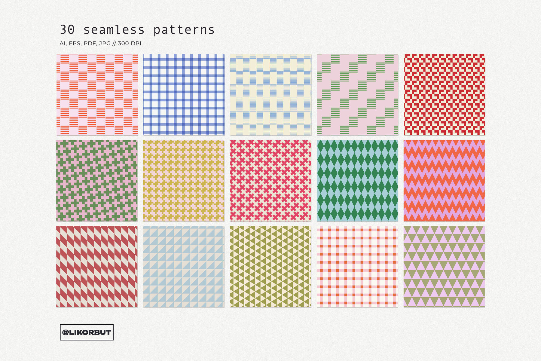 PIXEL Cozy Vintage Geometric Pattern Set 3