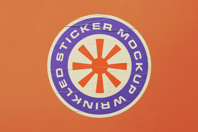 Wrinkled Plastic Stickers Mockup