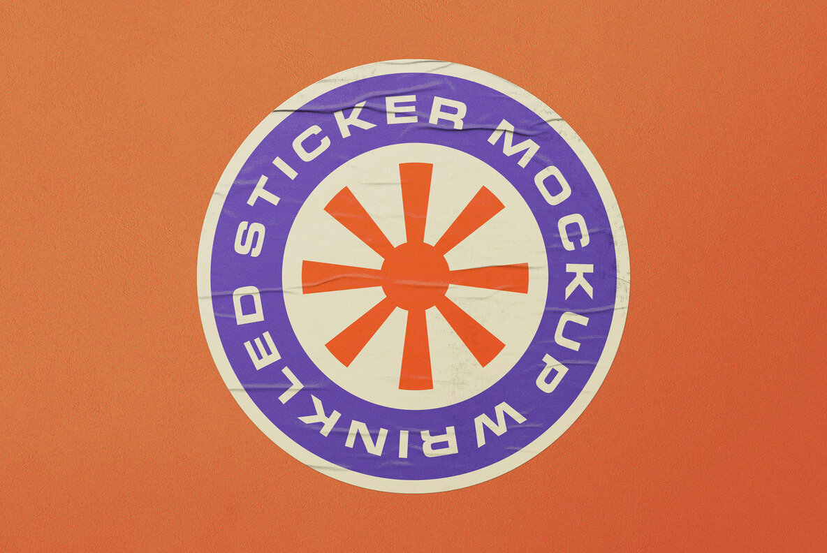 Wrinkled Plastic Stickers Mockup 1