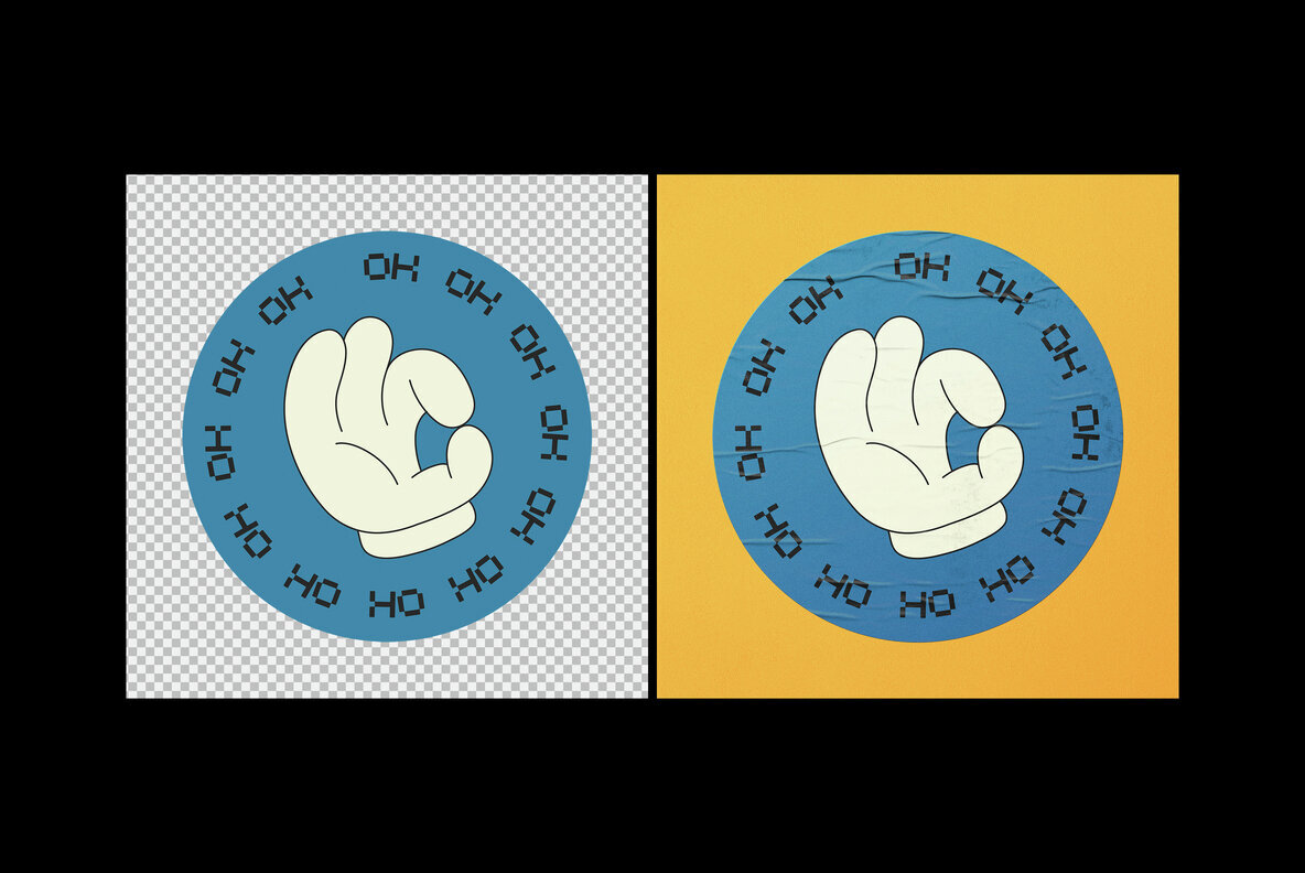 Wrinkled Plastic Stickers Mockup 3