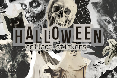Halloween Scrapbook Collage Stickers