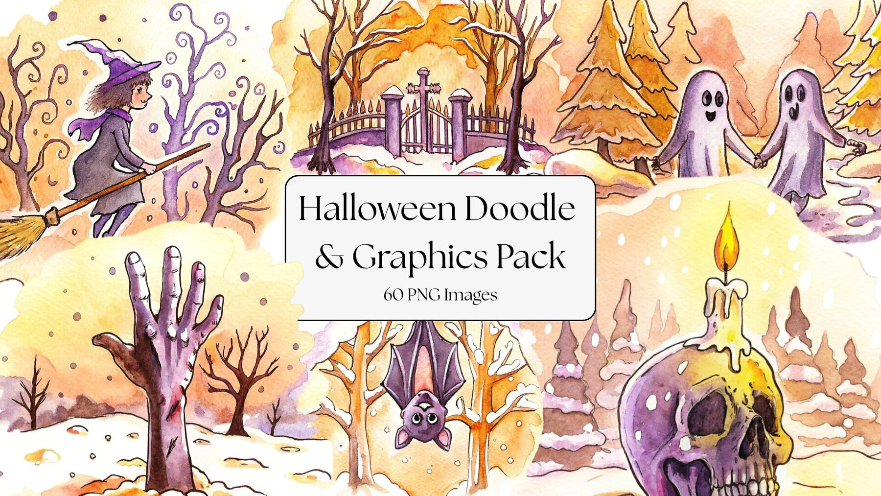 Spooky Doodle Halloween Graphics Pack 1
