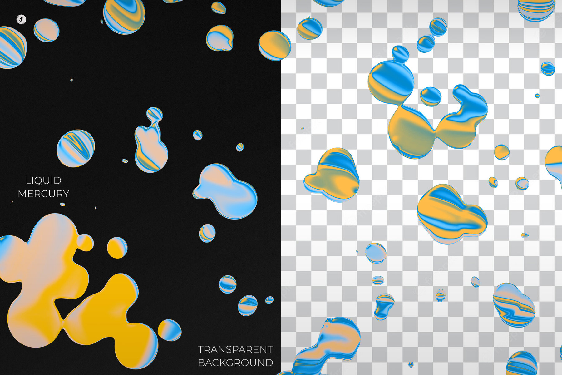 Liquid Mercury Abstract Objects 12