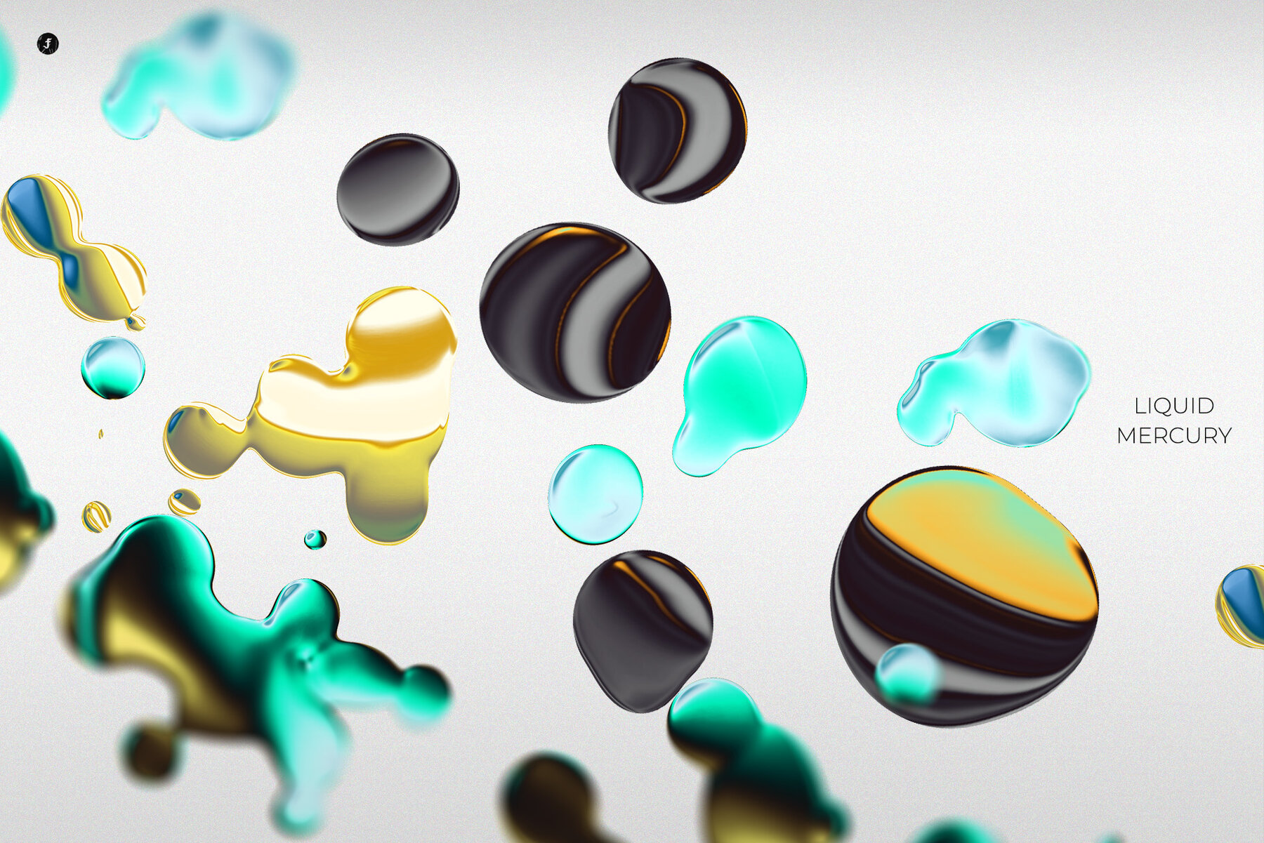 Liquid Mercury Abstract Objects 16