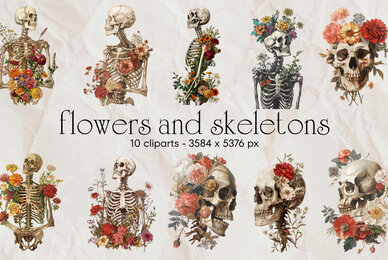 Vintage Floral Skeletons