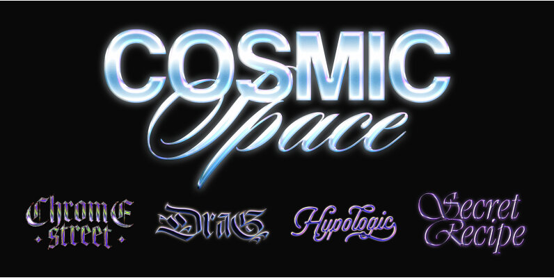 Chromatic Text Effect Bundle Photoshop