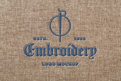 Realistic Embroidery Logo Mockup