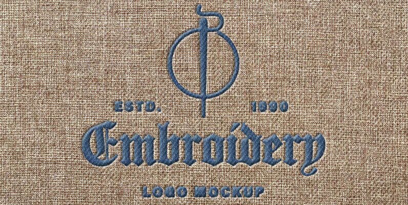Realistic Embroidery Logo Mockup