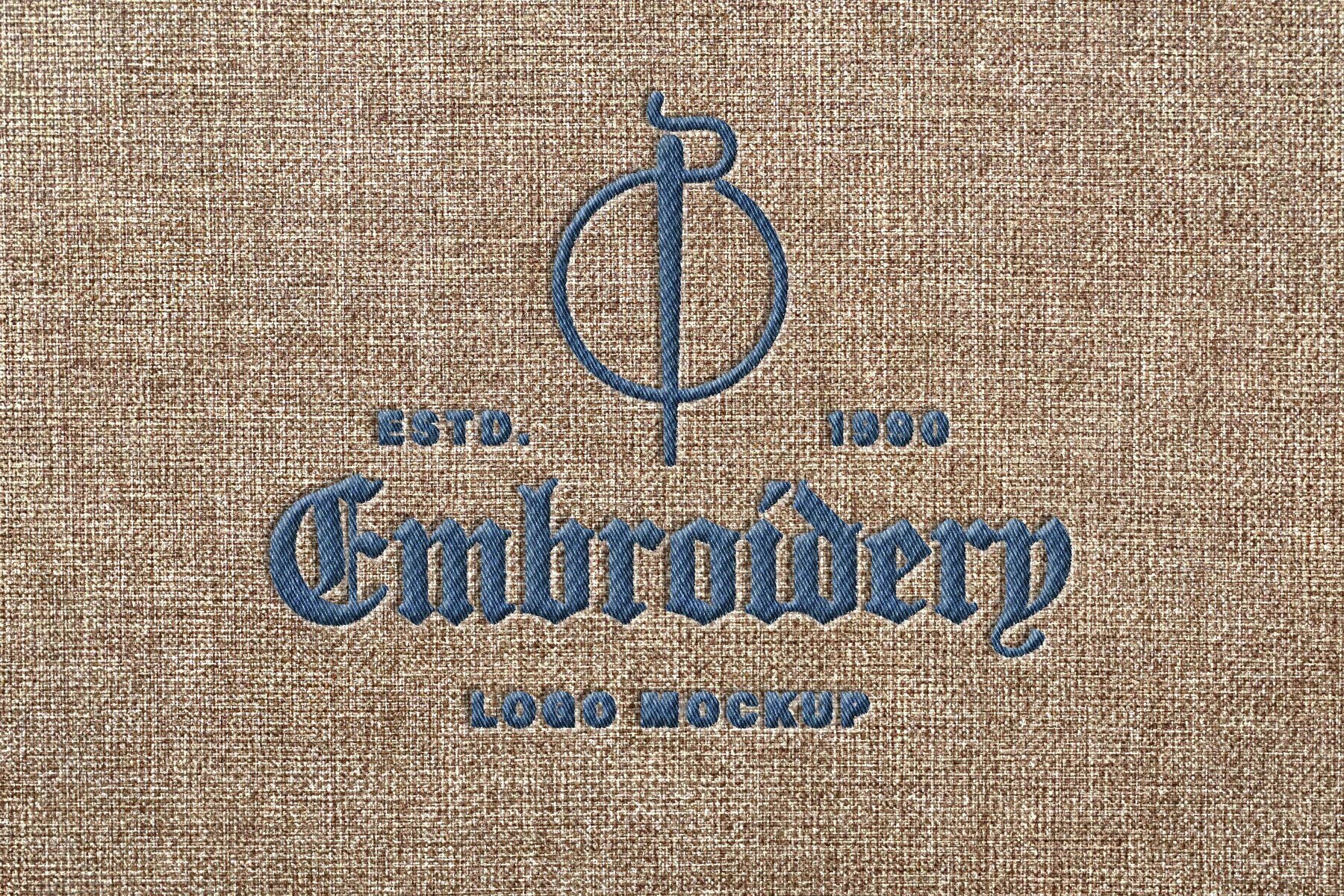 Realistic Embroidery Logo Mockup 1