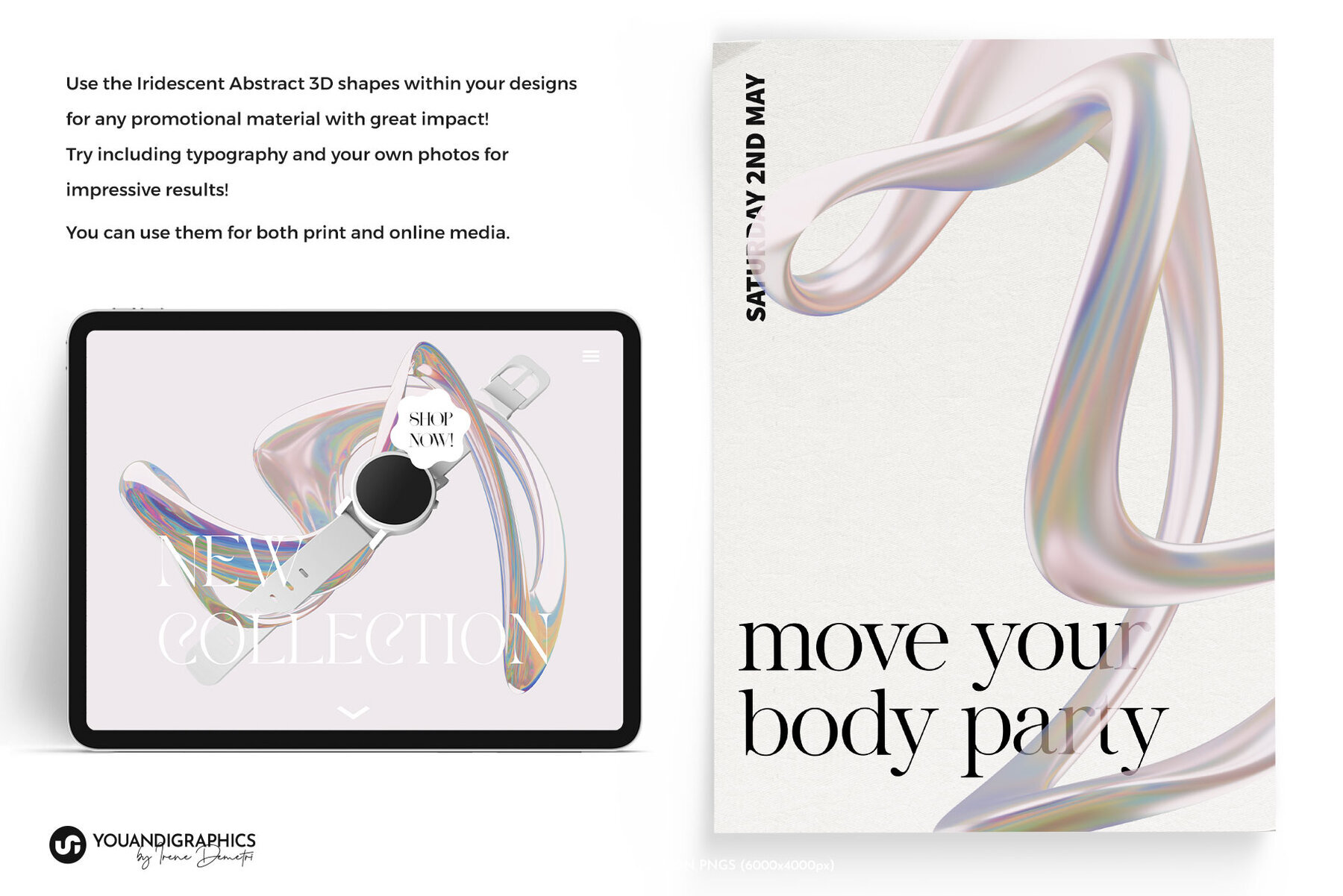 Iridescent Abstract Liquid Shapes 3