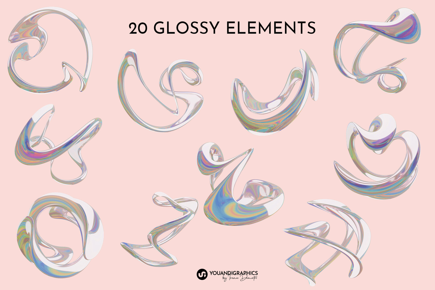 Iridescent Abstract Liquid Shapes 10