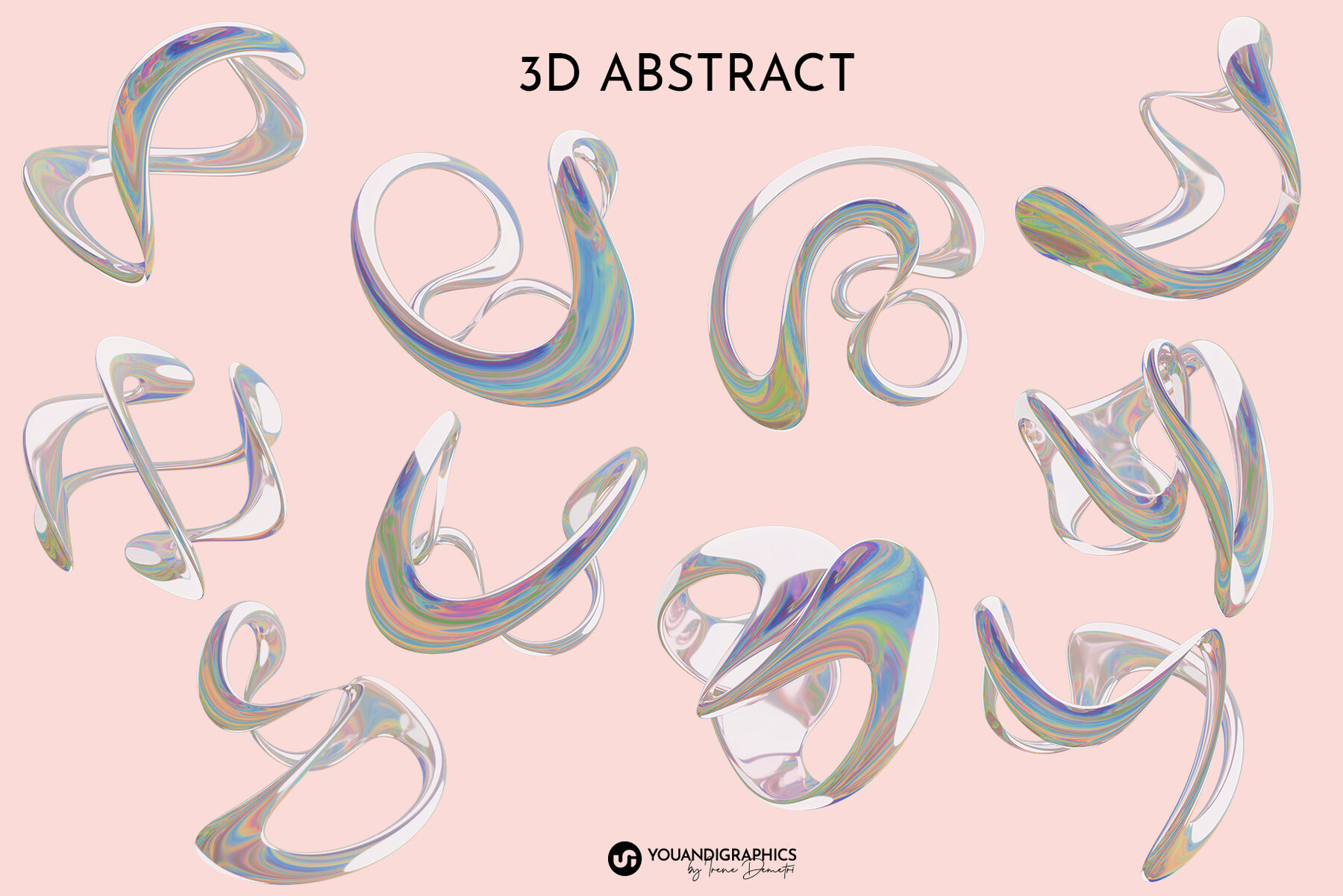 Iridescent Abstract Liquid Shapes 11