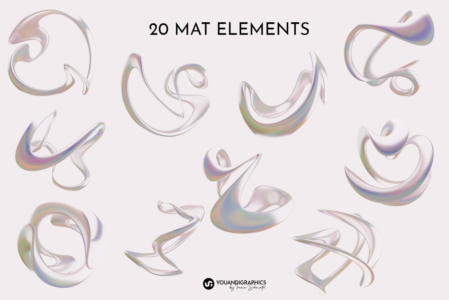 Iridescent Abstract Liquid Shapes 12