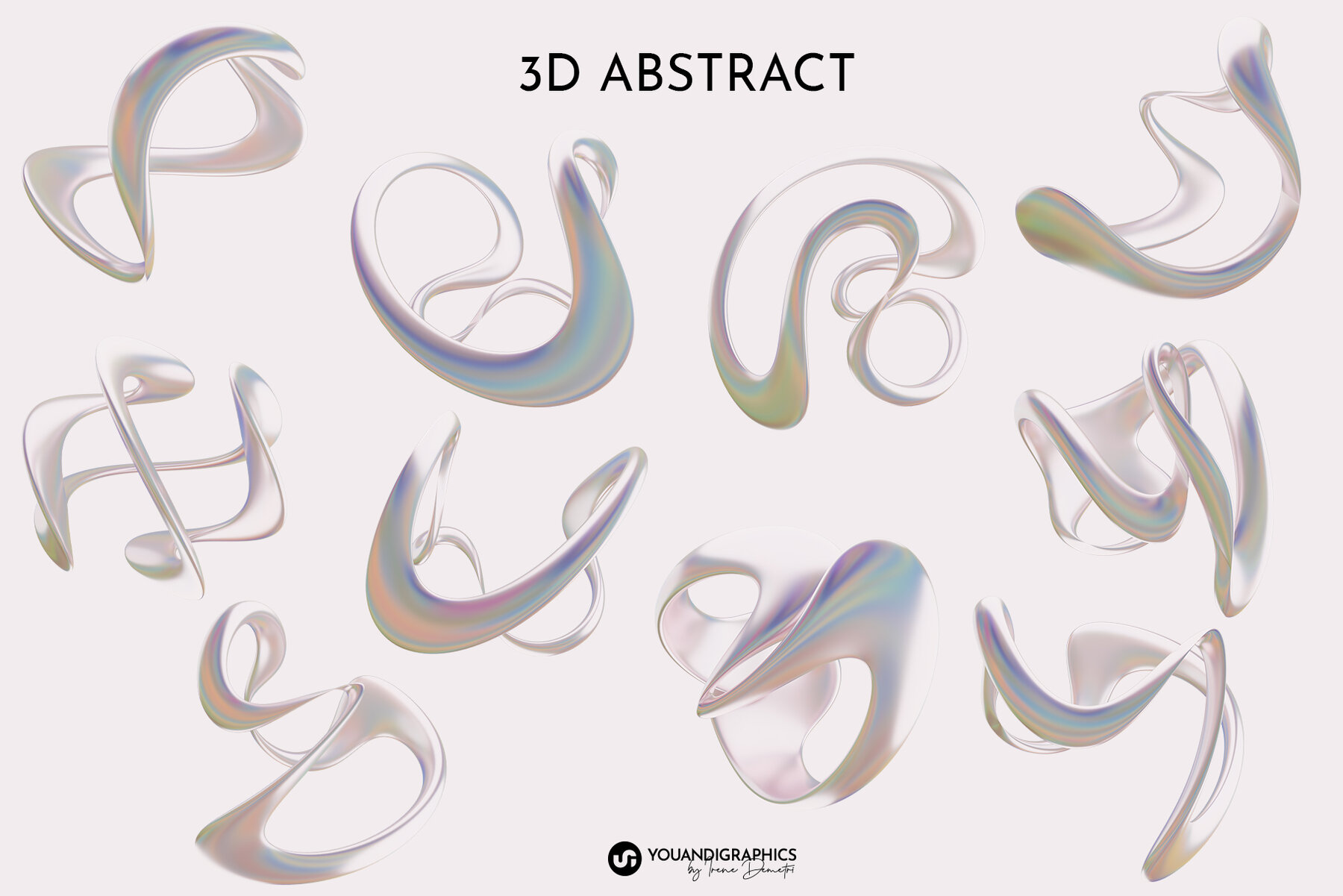 Iridescent Abstract Liquid Shapes 13