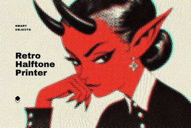 Retro Halftone Printer Design Effect