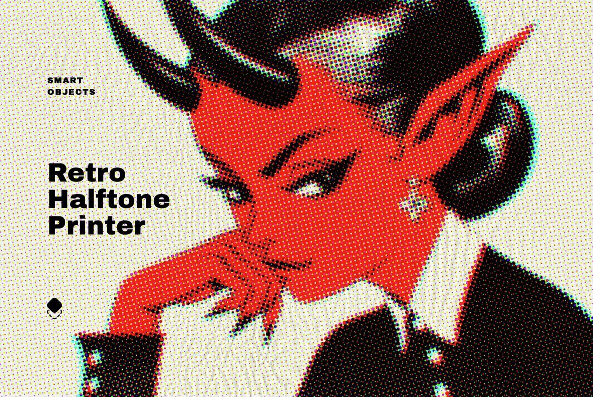 Retro Halftone Printer Design Effect 1