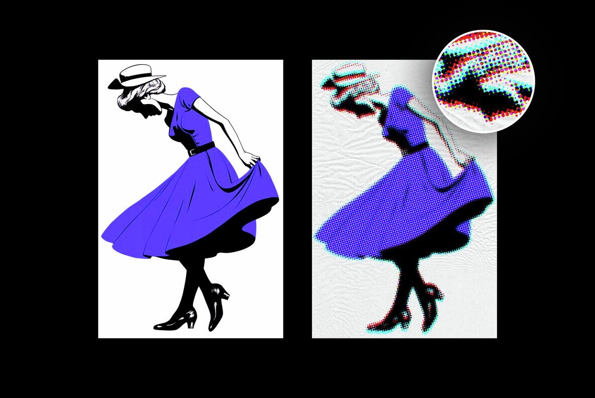 Retro Halftone Printer Design Effect 4