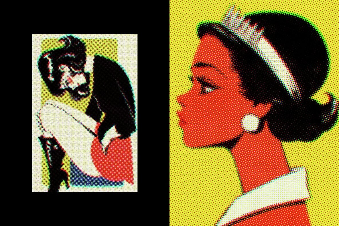 Retro Halftone Printer Design Effect 6