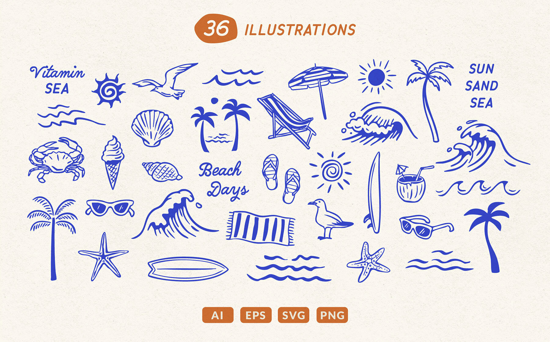 Beach Illustration Set 2