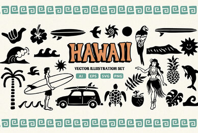 Hawaii Illustration Set
