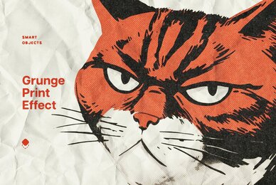 Crumpled Grunge Print Design Effect