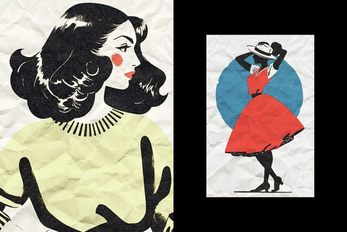 Crumpled Grunge Print Design Effect 2