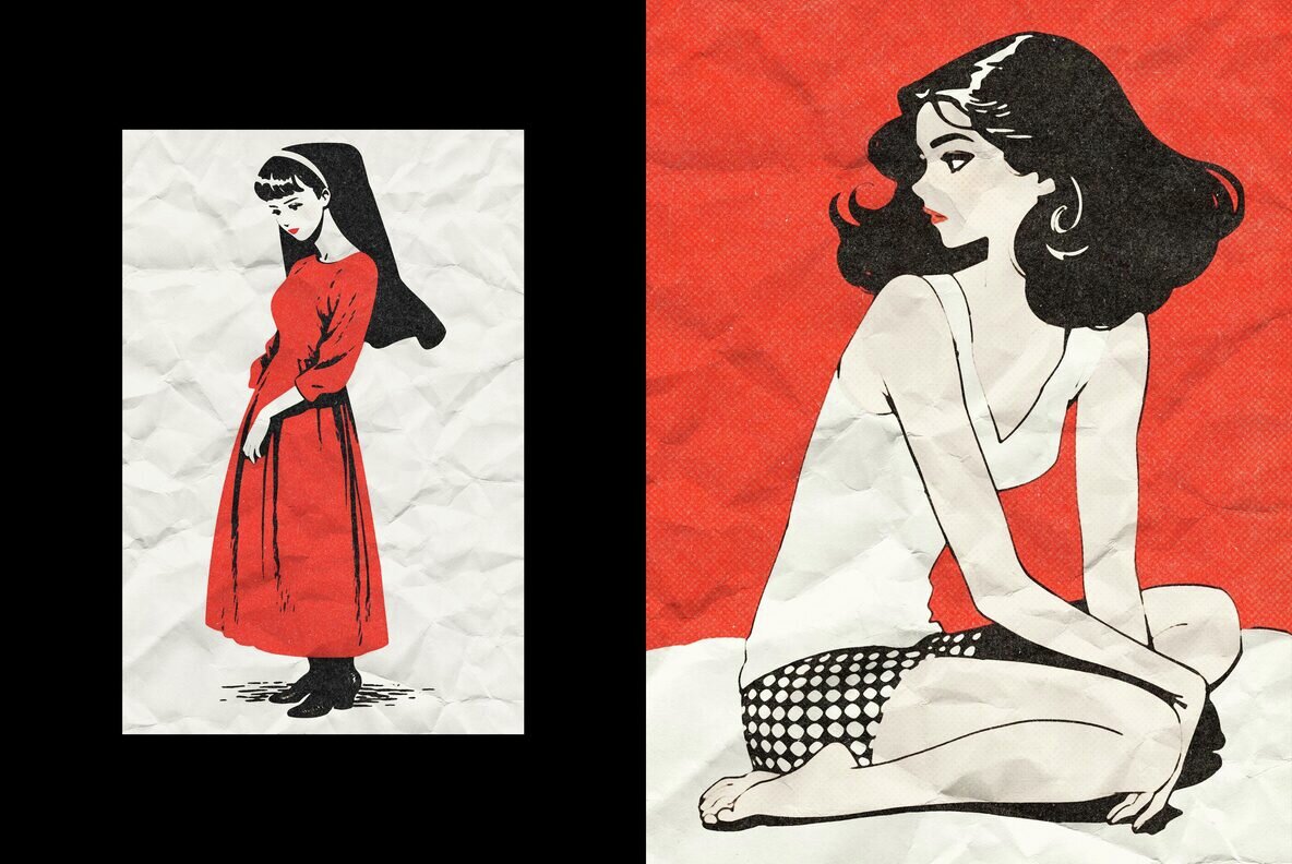 Crumpled Grunge Print Design Effect 6