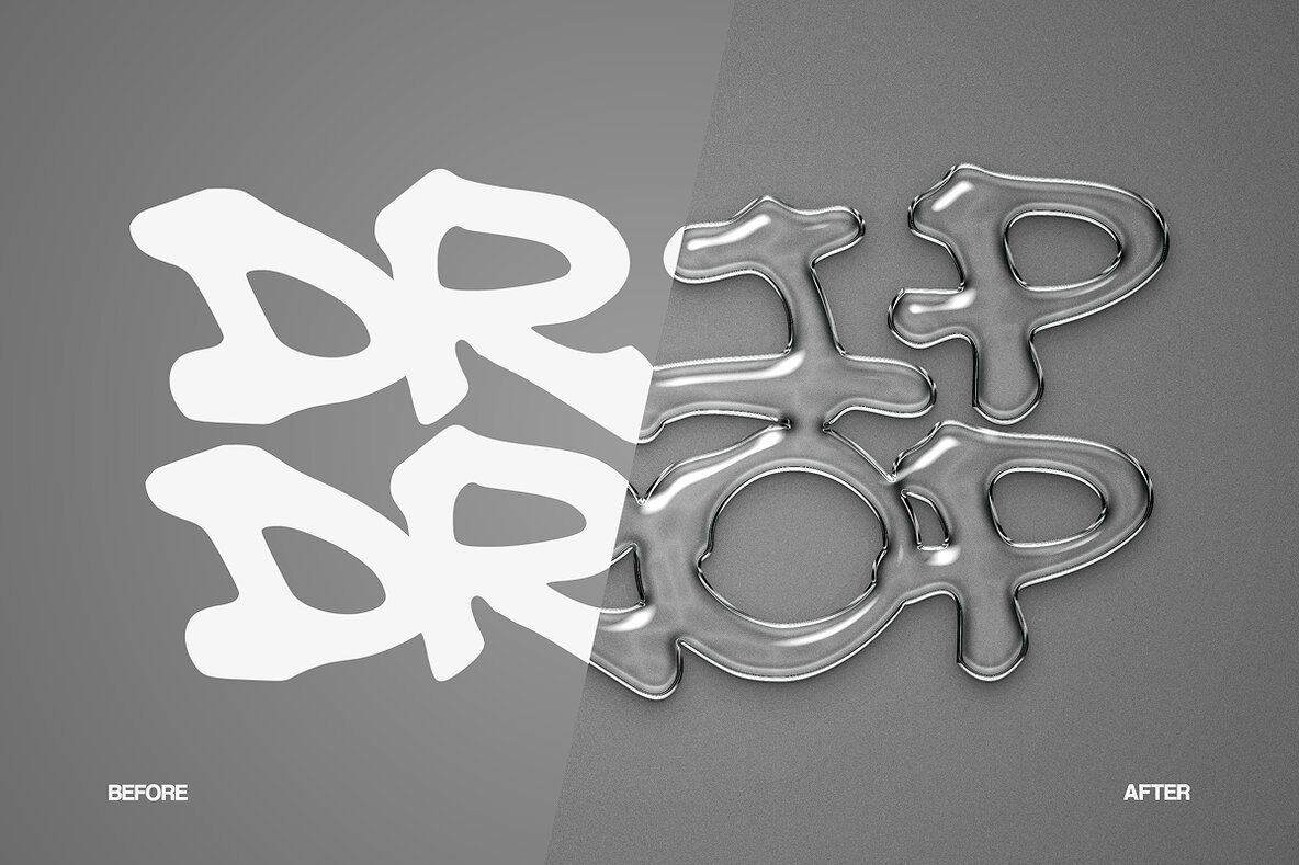 Liquid Glass Drip Text Effect     PSD Template 4