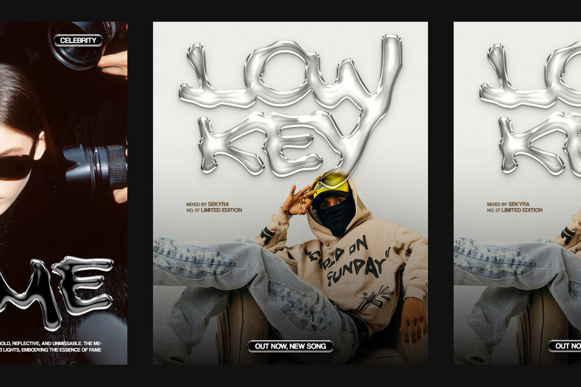 Liquid Glass Drip Text Effect     PSD Template 7