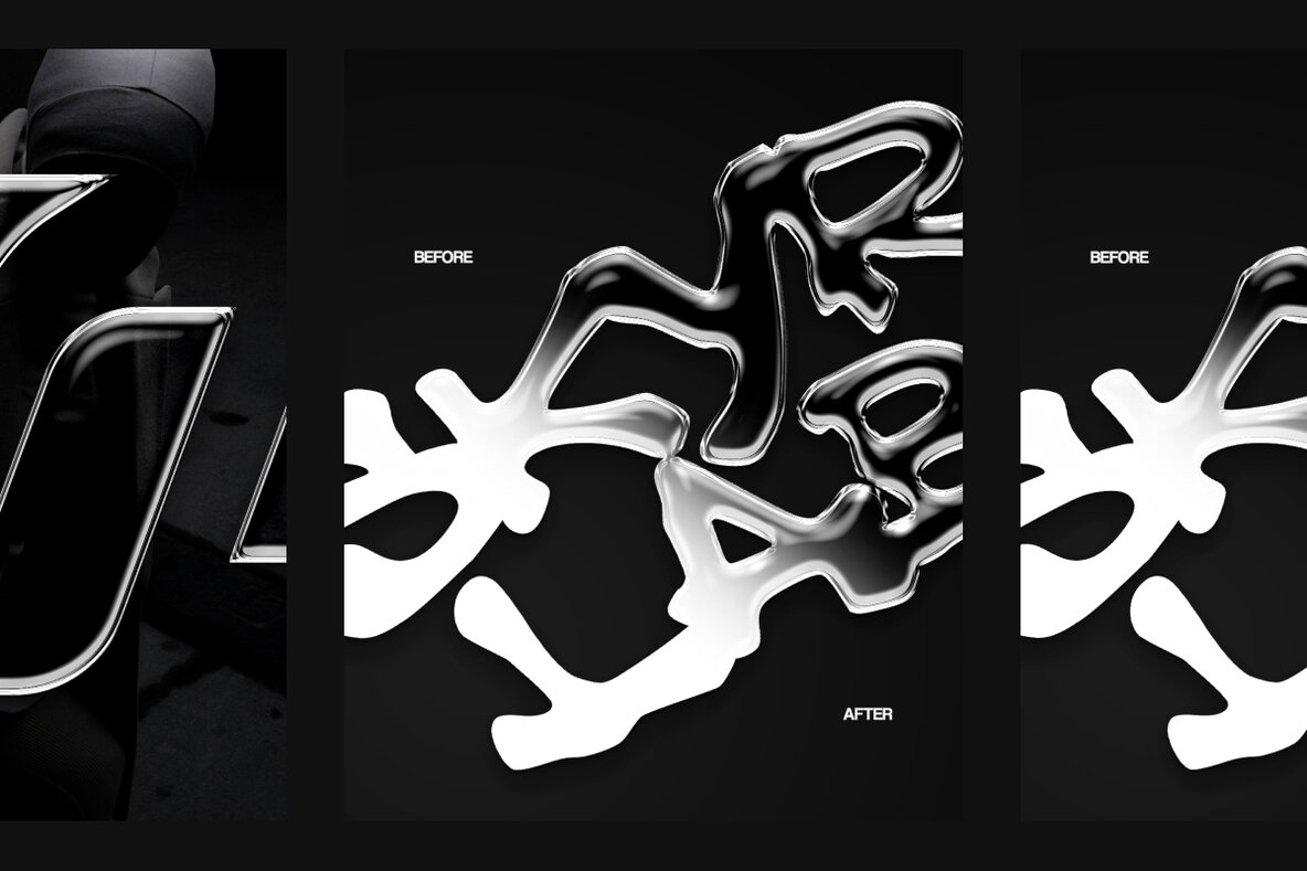 Liquid Glass Drip Text Effect     PSD Template 9