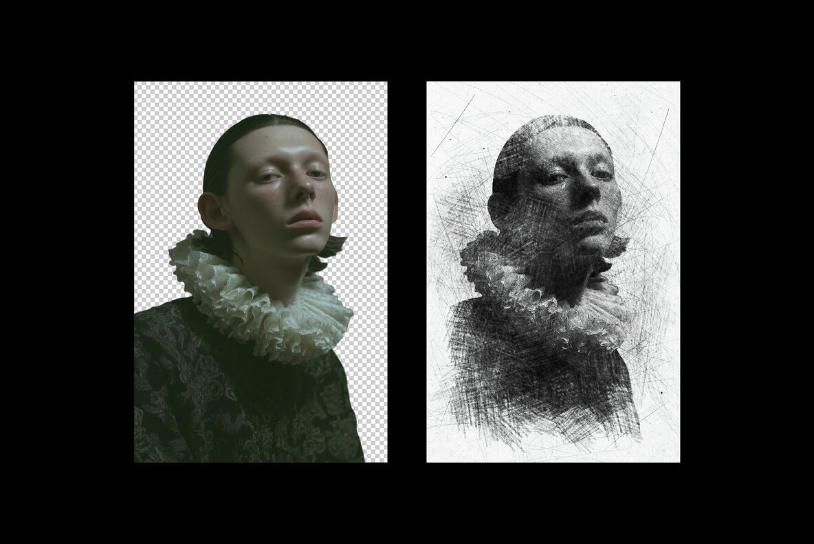 B and W Sketch Photo Effect 2