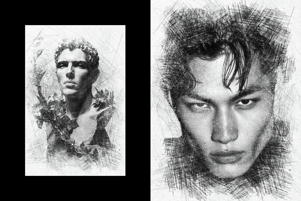 B and W Sketch Photo Effect 4