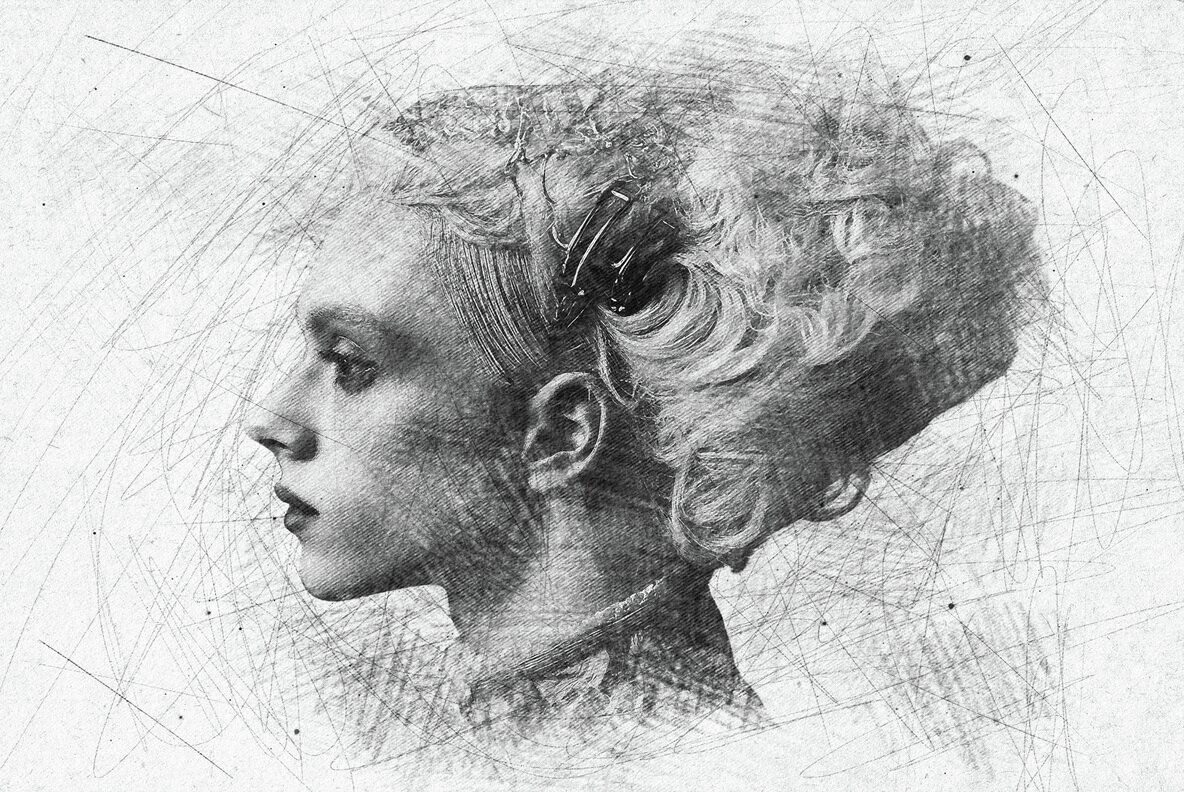 B and W Sketch Photo Effect 5