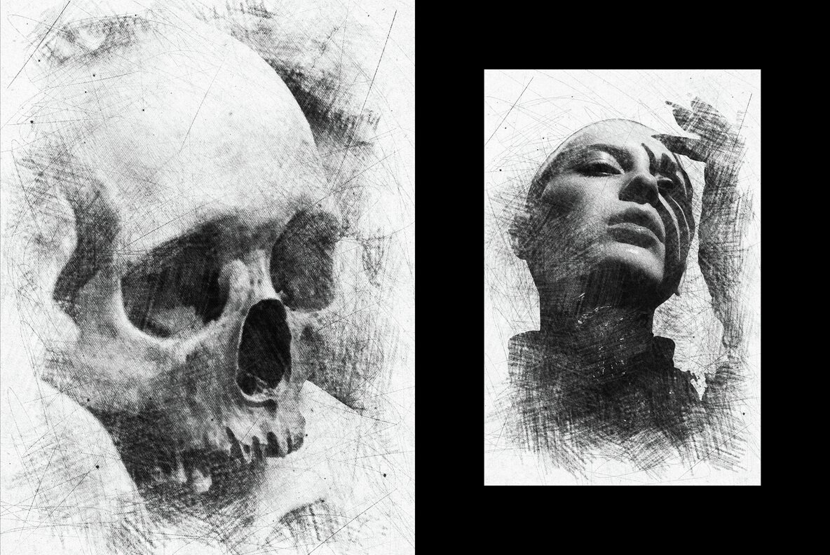 B and W Sketch Photo Effect 6