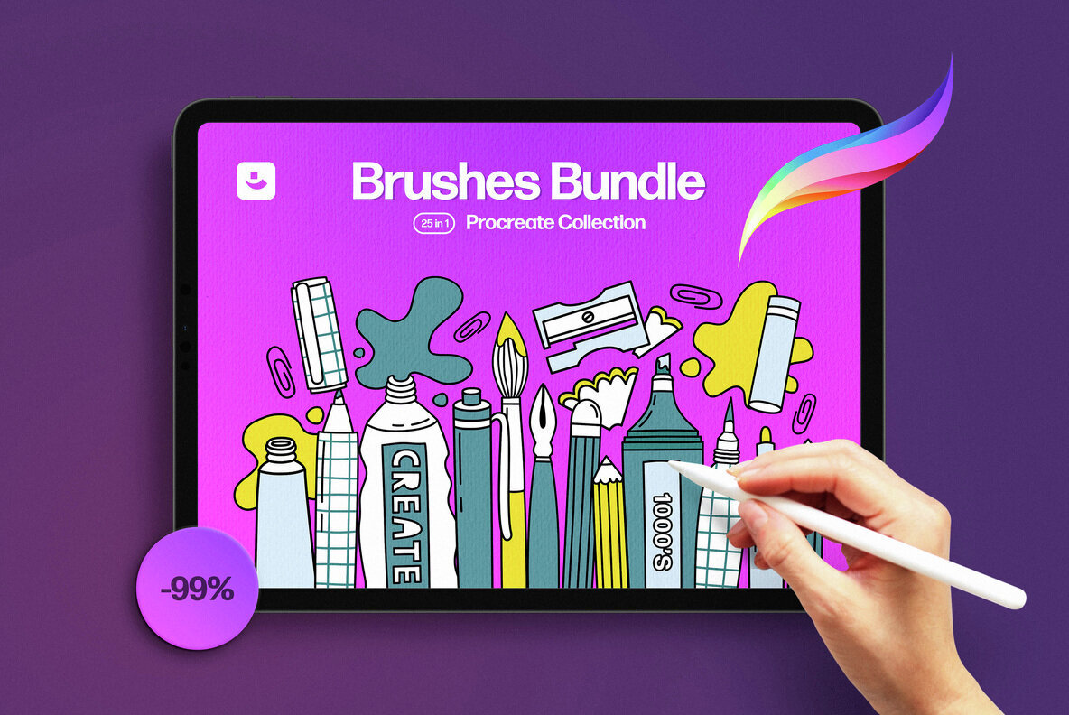 25 in 1 Procreate Brushes Bundle 1