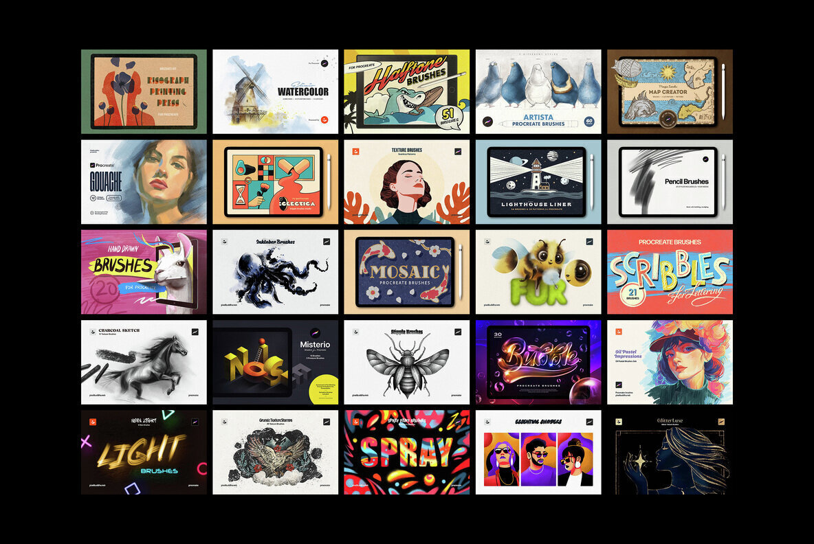 25 in 1 Procreate Brushes Bundle 2