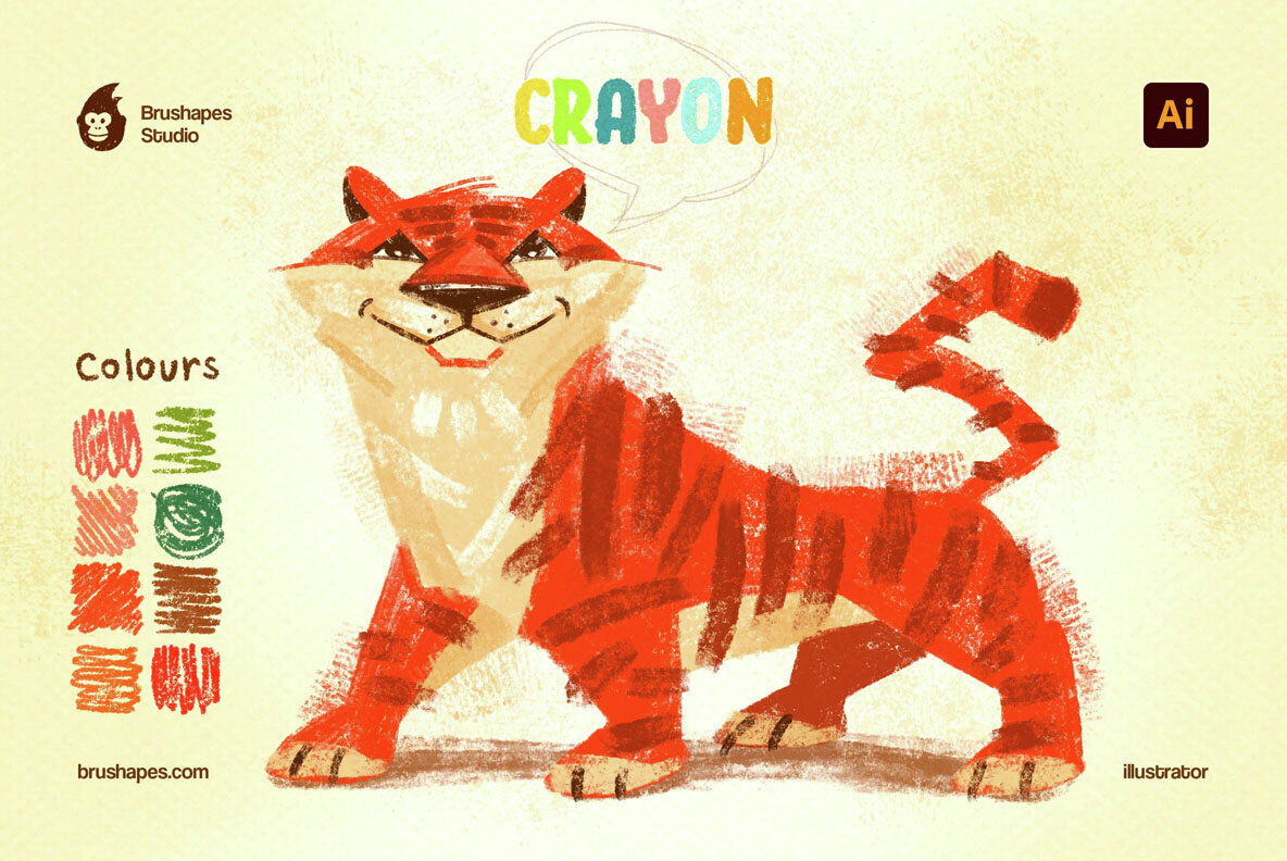 Joyful Crayon Illustrator Brushes 2