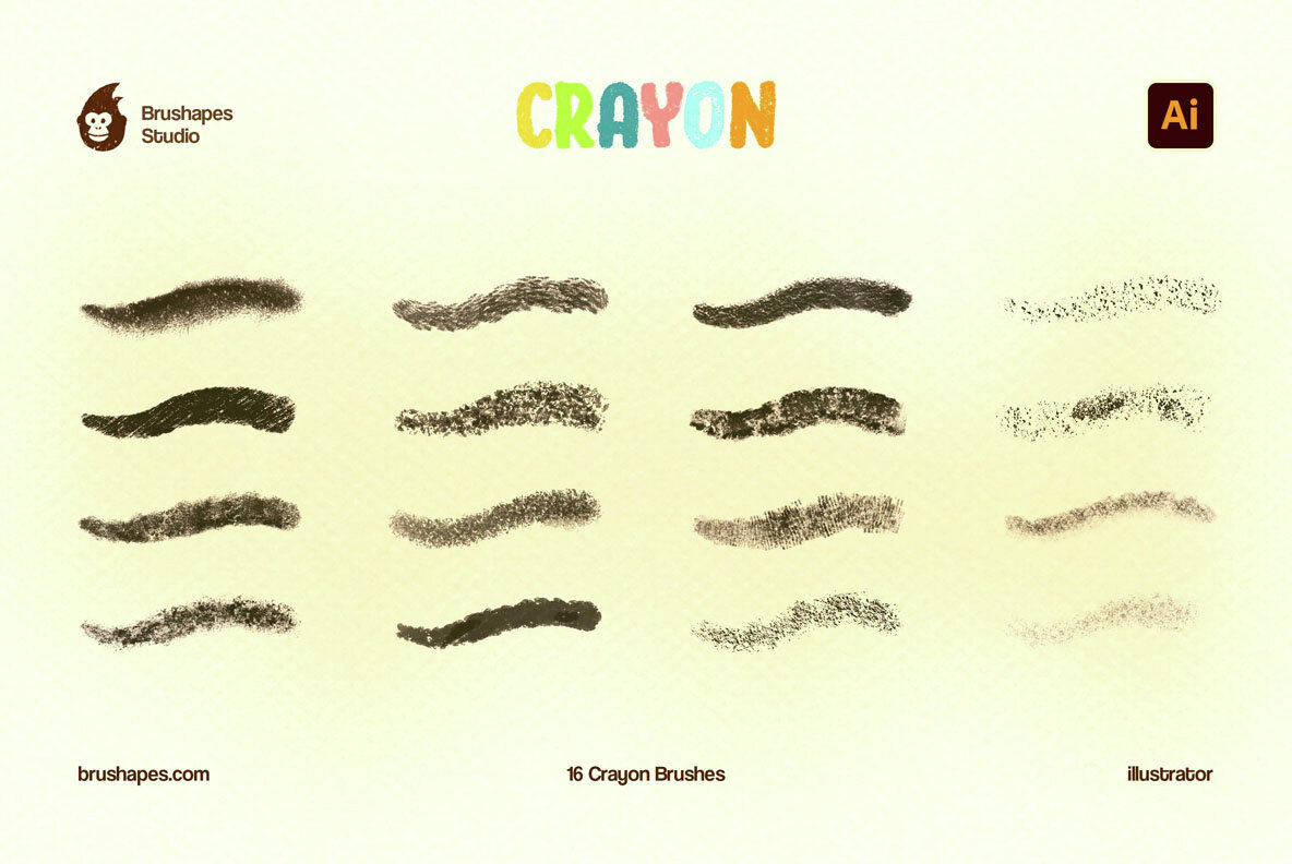 Joyful Crayon Illustrator Brushes 8