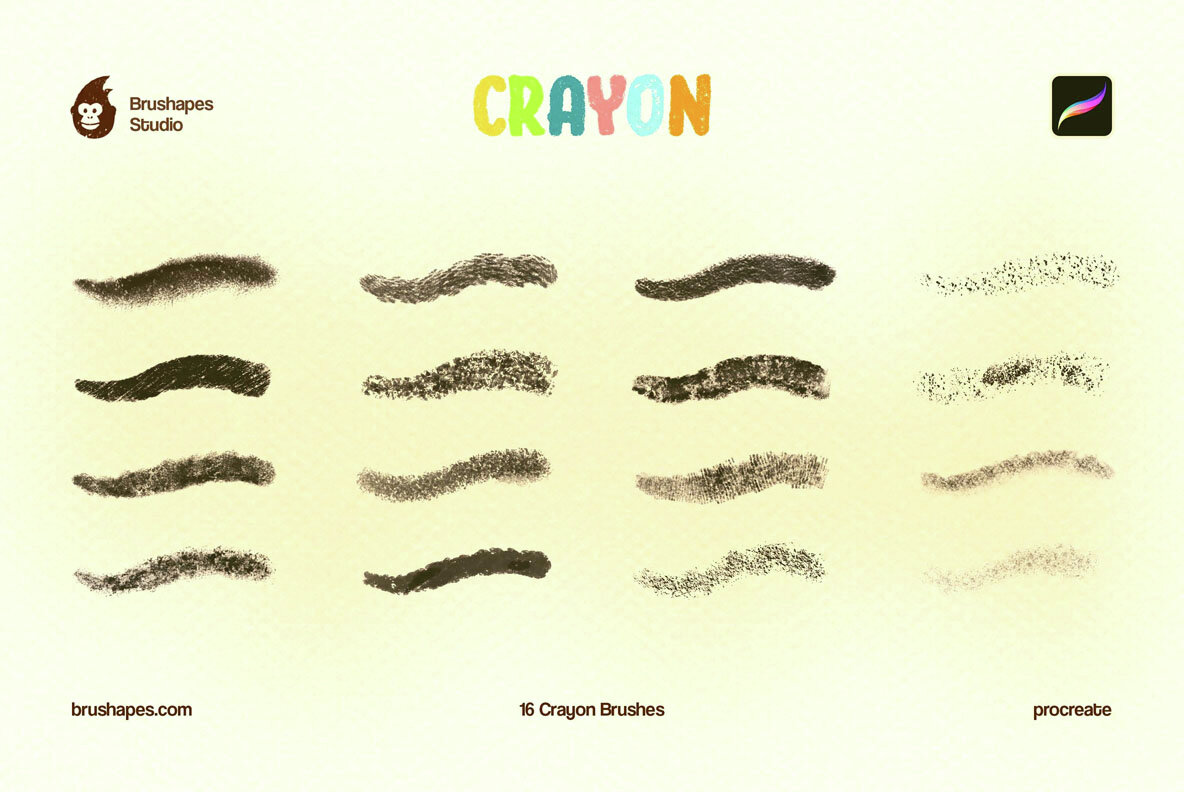 Joyful Crayon Procreate Brushes 8