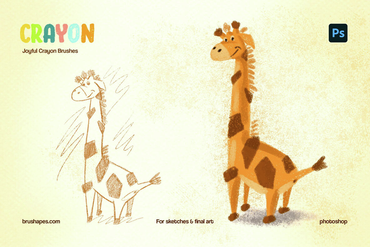 Joyful Crayon Photoshop Brushes 6