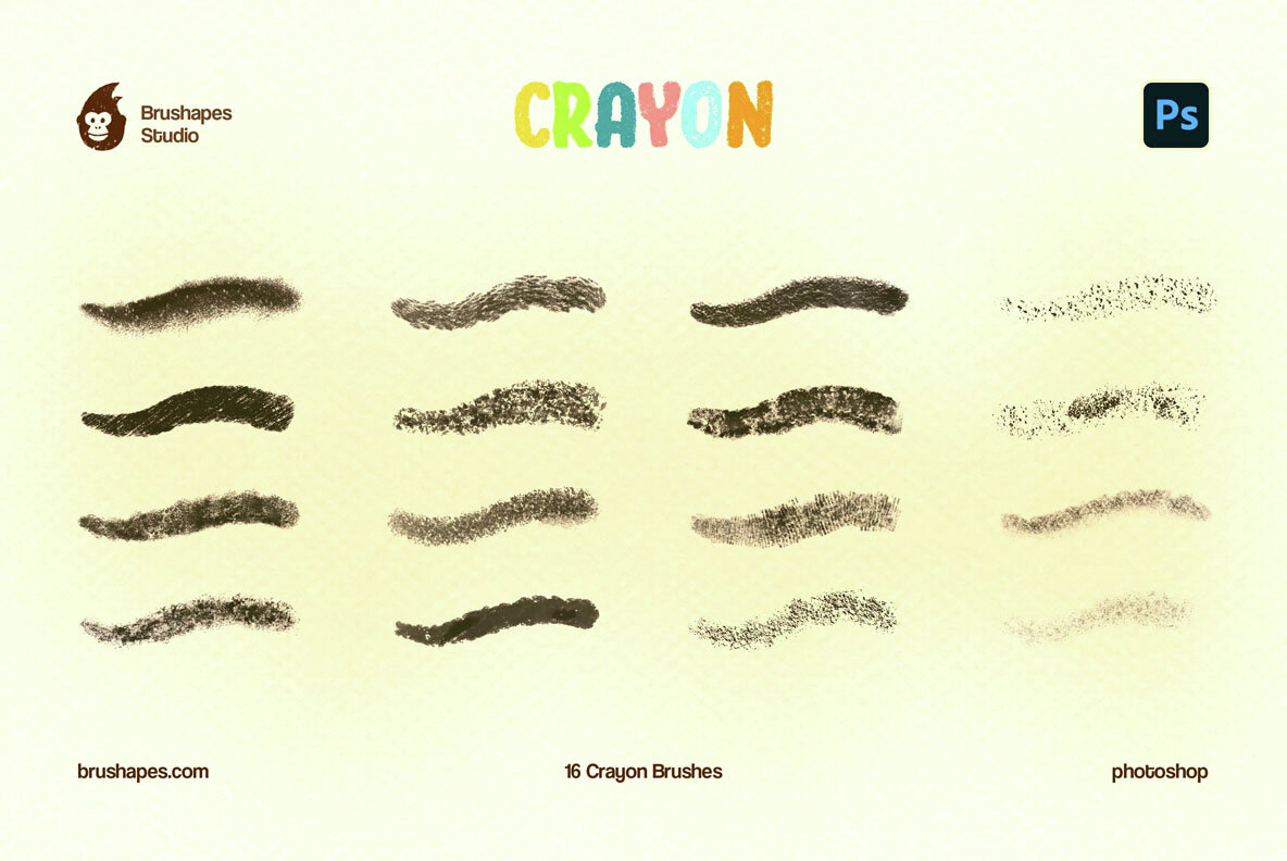 Joyful Crayon Photoshop Brushes 8