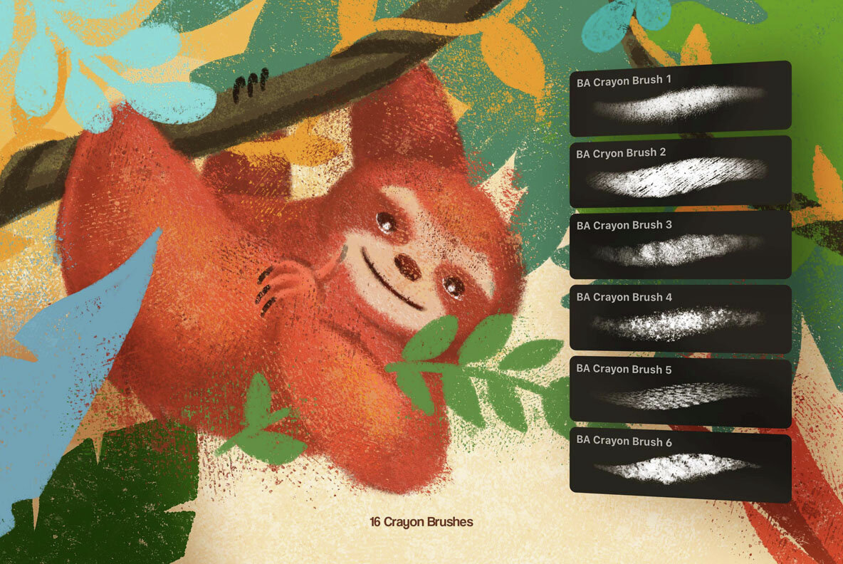 Joyful Crayon Multi App Brushes 3