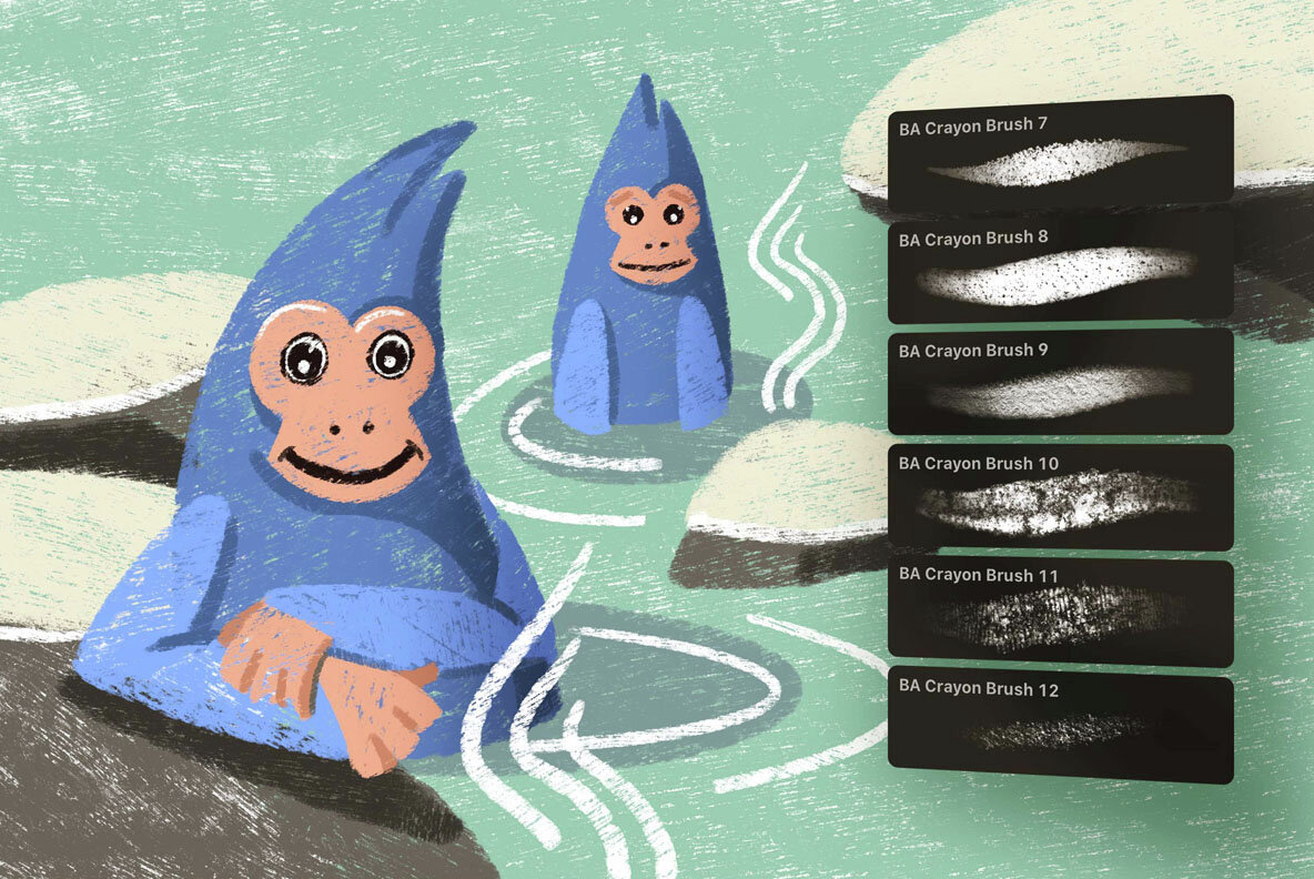 Joyful Crayon Multi App Brushes 5