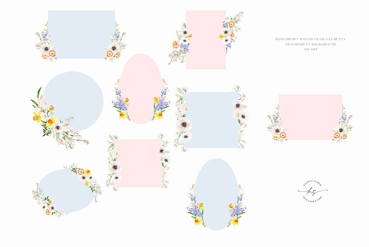 March   Watercolor Spring Collection 3