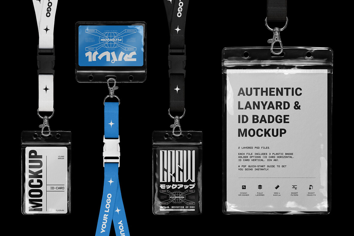 Authentic Lanyard   ID Badge Mockup 8