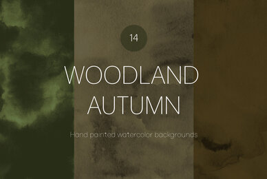 Woodland Autumn Watercolor Backgrounds Pack