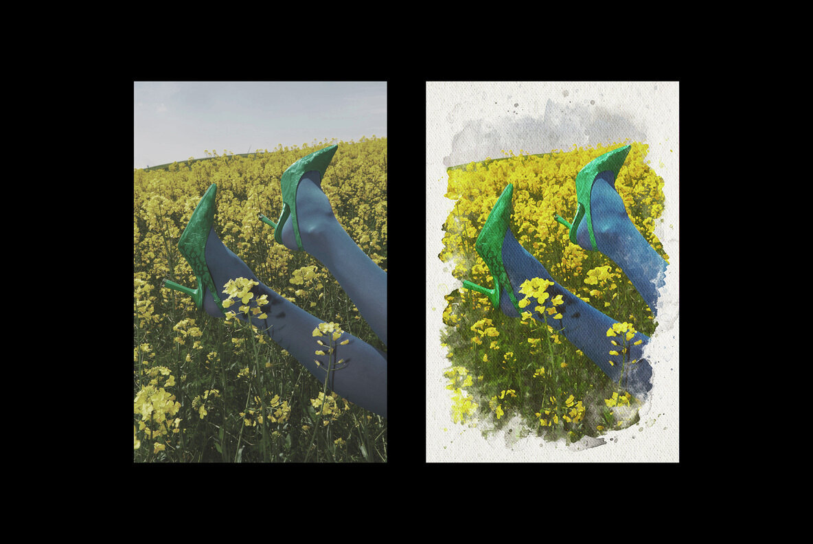 Watercolor Collage Photo Effect 2